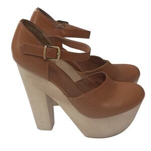 Chloe Sevigny Open Ceremony platform Mary Jane leather glam pin-up size 8